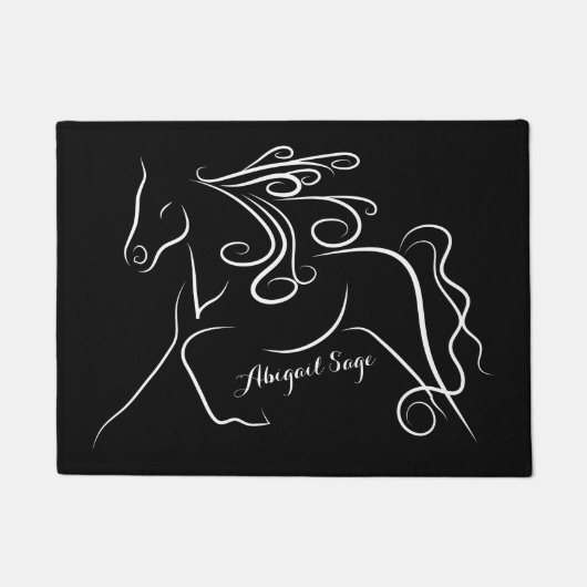 Personalisiertes Schwarz-Weiß-Silhouette Fußmatte (Vorderseite)