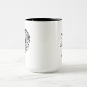 Personalisiertes Schwarz-Weiß-Stammesherz Tasse (Zentrum)
