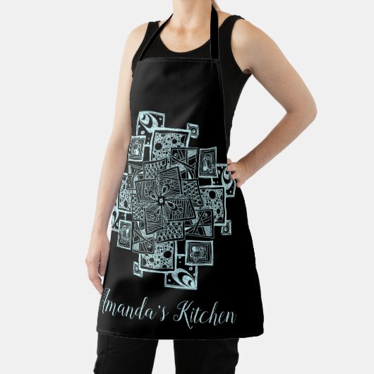 Personalisiertes Schwarz-Weiß-Strickwinkel Schürze (InSitu)