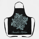 Personalisiertes Schwarz-Weiß-Strickwinkel Schürze (Vorderseite)