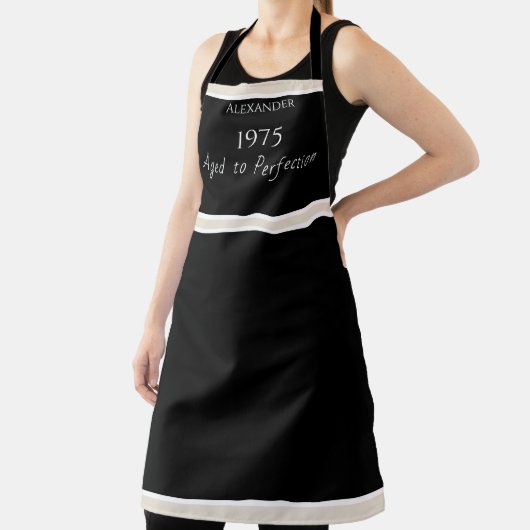 Personalisiertes Schwarz-weißes Alter bis Schürze (InSitu)