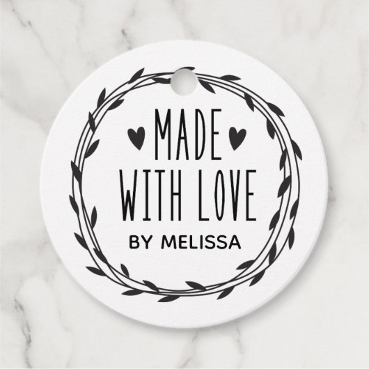 Personalisiertes Schwarz-weißes hergestellt mit Li Geschenkanhänger (Vorderseite)