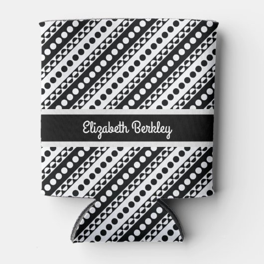Personalisiertes, schwarz-weißes, hintergrundförmi dosenkühler (Vorderseite)