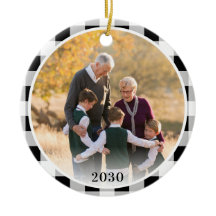 Personalisiertes Schwarz-weißes Kariertes Foto