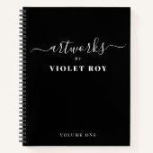 Personalisiertes Schwarz-weißes Kunstbuch Editor Notizblock (Vorderseite)