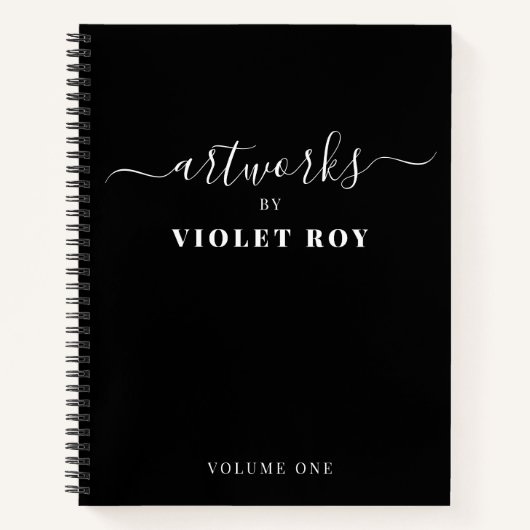 Personalisiertes Schwarz-weißes Kunstbuch Editor Notizblock (Vorderseite)