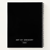Personalisiertes Schwarz-weißes Kunstbuch Notizblock (Rückseite)