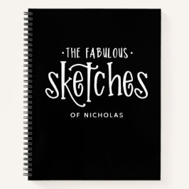 Personalisiertes Schwarz-weißes Kunstbuch Notizblock