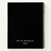 Personalisiertes Schwarz-weißes Kunstbuch Notizblock (Rückseite)