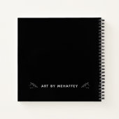 Personalisiertes Schwarz-weißes Kunstbuch Notizblock (Rückseite)