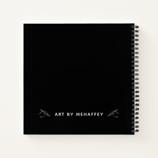 Personalisiertes Schwarz-weißes Kunstbuch Notizblock (Rückseite)
