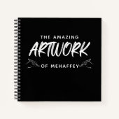 Personalisiertes Schwarz-weißes Kunstbuch Notizblock (Vorderseite)