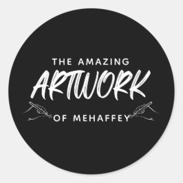 Personalisiertes Schwarz-weißes Kunstwerk Runder Aufkleber