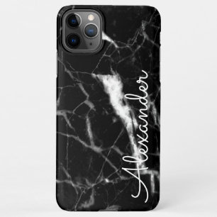 Personalisiertes Schwarz-weißes Marble-BUDGET iPhone 11Pro Max Hülle