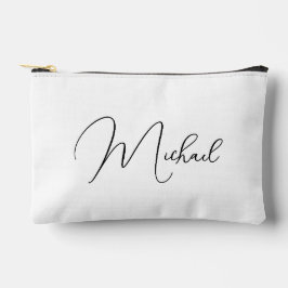 Personalisiertes Schwarz-weißes Monogramm Makeup K Zubehörtasche