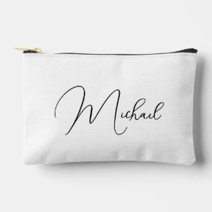 Personalisiertes Schwarz-weißes Monogramm Makeup K Zubehörtasche