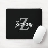 Personalisiertes Schwarz-weißes Retro Monogramm Mousepad (Mit Mouse)