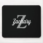 Personalisiertes Schwarz-weißes Retro Monogramm Mousepad (Vorne)