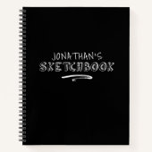 Personalisiertes Schwarz-weißes Sketch Notizblock (Vorderseite)