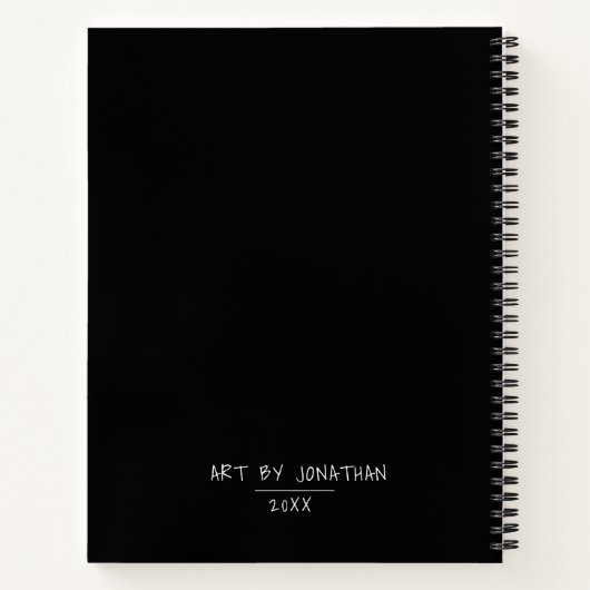 Personalisiertes Schwarz-weißes Sketch Notizblock (Rückseite)