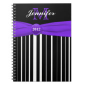 Personalisiertes Schwarz-weißes StrickNotebook Notizblock (Vorderseite)