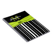 Personalisiertes Schwarz-weißes StrickNotebook Notizblock (Rechte Seite)