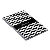 Personalisiertes Schwarz-weißes Zickzack SpiralNot Notizblock (Rechte Seite)