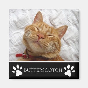 Personalisiertes Schwarzes Add-a-Cat-Foto Magnet