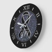 Personalisiertes schwarzes Band-Bewusstsein auf a Große Wanduhr (Winkel)