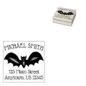 Personalisiertes schwarzes Bat Spooky Halloween Gummistempel (Stempel)