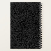 Personalisiertes schwarzes Blumenmuster Notizblock (Rückseite)
