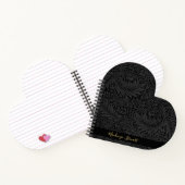 Personalisiertes schwarzes Blumenmuster Notizblock (Innenseite)
