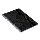 Personalisiertes schwarzes Blumenmuster Notizblock (Rechte Seite)