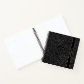 Personalisiertes schwarzes Blumenmuster Notizblock (Innenseite)
