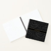 Personalisiertes schwarzes Blumenmuster Notizblock (Innenseite)