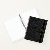 Personalisiertes schwarzes Blumenmuster Notizblock (Innenseite)