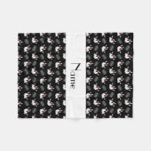 Personalisiertes schwarzes Bowlingsnamensmuster Fleecedecke (Vorderseite (Horizontal))