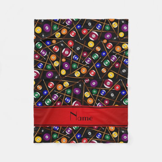 Personalisiertes schwarzes buntes Poolnamensmuster Fleecedecke (Vorderseite)
