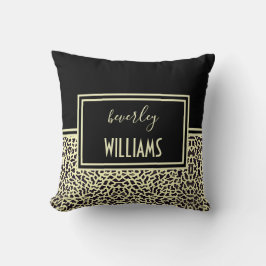 Personalisiertes schwarzes Creme-Leopard-Wurfkisse Kissen