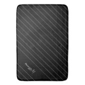 Personalisiertes Schwarzes Elegantes Skript Badematte (Vorderseite Vertikal)