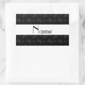 Personalisiertes schwarzes Fahrradnamensmuster Rechteckiger Aufkleber (Tasche)