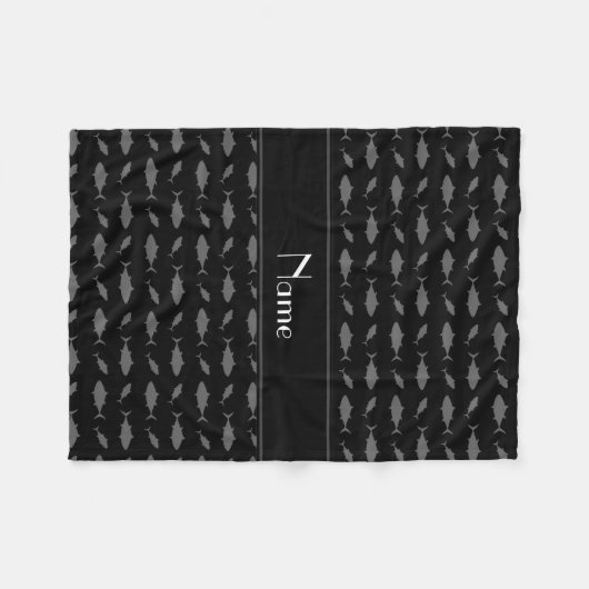 Personalisiertes schwarzes fleecedecke (Vorderseite (Horizontal))