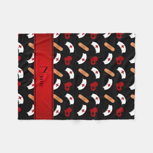 Personalisiertes schwarzes fleecedecke (Vorderseite (Horizontal))