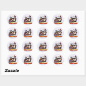 Personalisiertes Schwarzes Foto Halloween Runder Aufkleber (Blatt)