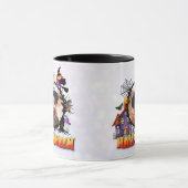 Personalisiertes Schwarzes Foto Halloween Tasse (Zentrum)