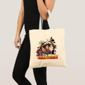Personalisiertes Schwarzes Foto Halloween Tragetasche (Vorderseite (Produkt))