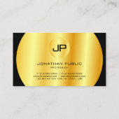 Personalisiertes Schwarzes Gold Monogram Elegant Visitenkarte (Rückseite)