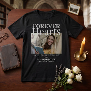 Personalisiertes schwarzes Gold-Trauerfoto-Memoria T-Shirt