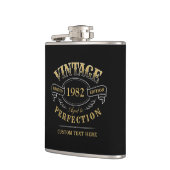 Personalisiertes Schwarzes Gold Vintag Flachmann (Links)