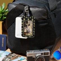 Personalisiertes schwarzes & goldenes Gepäckanhäng